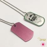 Epoxy Coated Personalised Dog Name Tags Metal Cool Zinc Alloy Chain Necklace