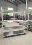 Plywood Flower Cart CC Racks / Danish Flower Trolley Galvanized Surface