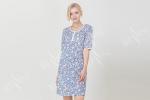 Button Placket Ladies Night Dresses Sleepwear Modern Floral Printed Anti Pilling