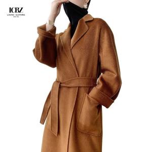 Wholesale Plus Size Autumn Winter Wool Woolen Long Cardigan Jacket Woman Crop Jacket Ladies Overcoat from china suppliers