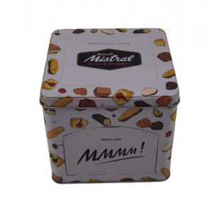 China Bulk Square Antique Chocolate Tin Box Collectible Chocolate Metal Tin Can With Dispenser on sale