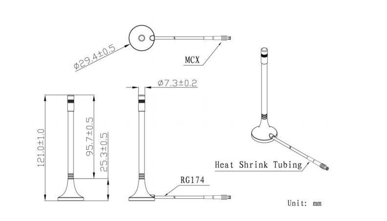 External Water Roof Magnet Lte GPS Combo Antenna Vertical Polarization Used on M2m Productions