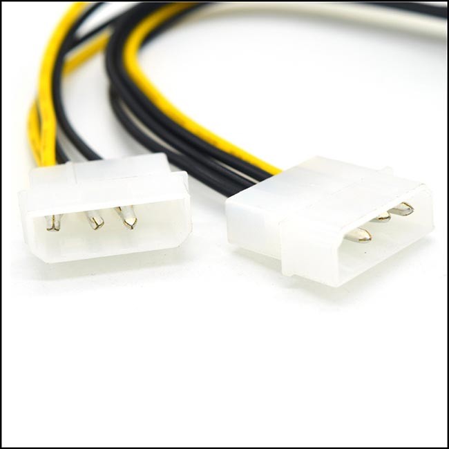 OEM ODM 20cm PC Power Supply Extension Cable 8PIN To Double Large 4PIN Connection