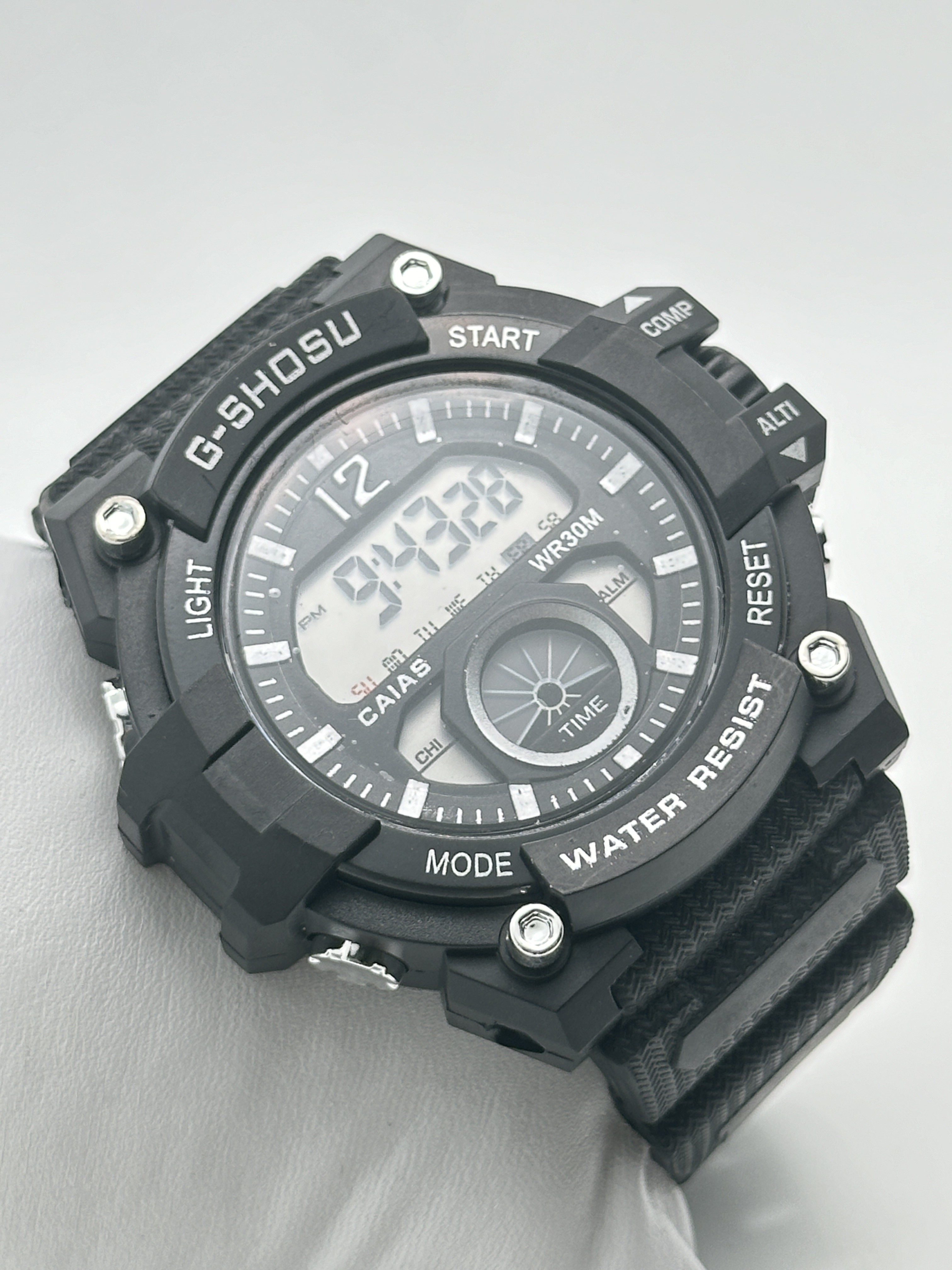 Automatic Date Black Digital Sport Watch With 100m Water Resistance