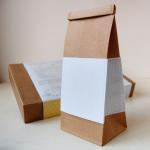 Yellow Plain Kraft Custom Made Paper Bags , Gusset Side Zipper Snack Packaging