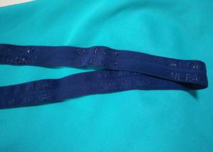 China 100% Polyester / Nylon Knitted Folded Elastic Ribbon With Logo Embossed on sale