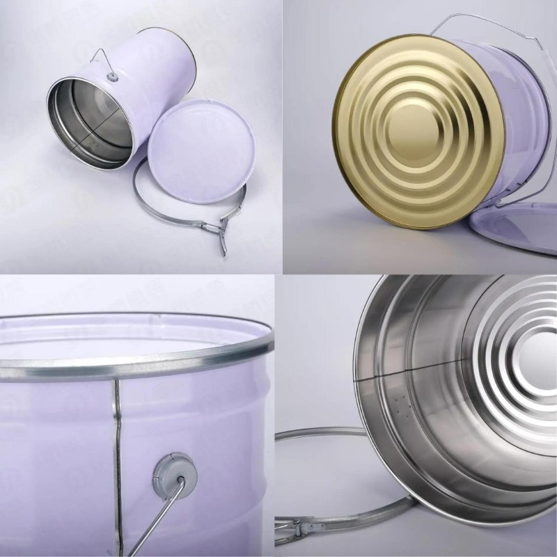 White Decorating Paint Can 5 Gallon Metal Bucket With Lid ISO9001 Approved