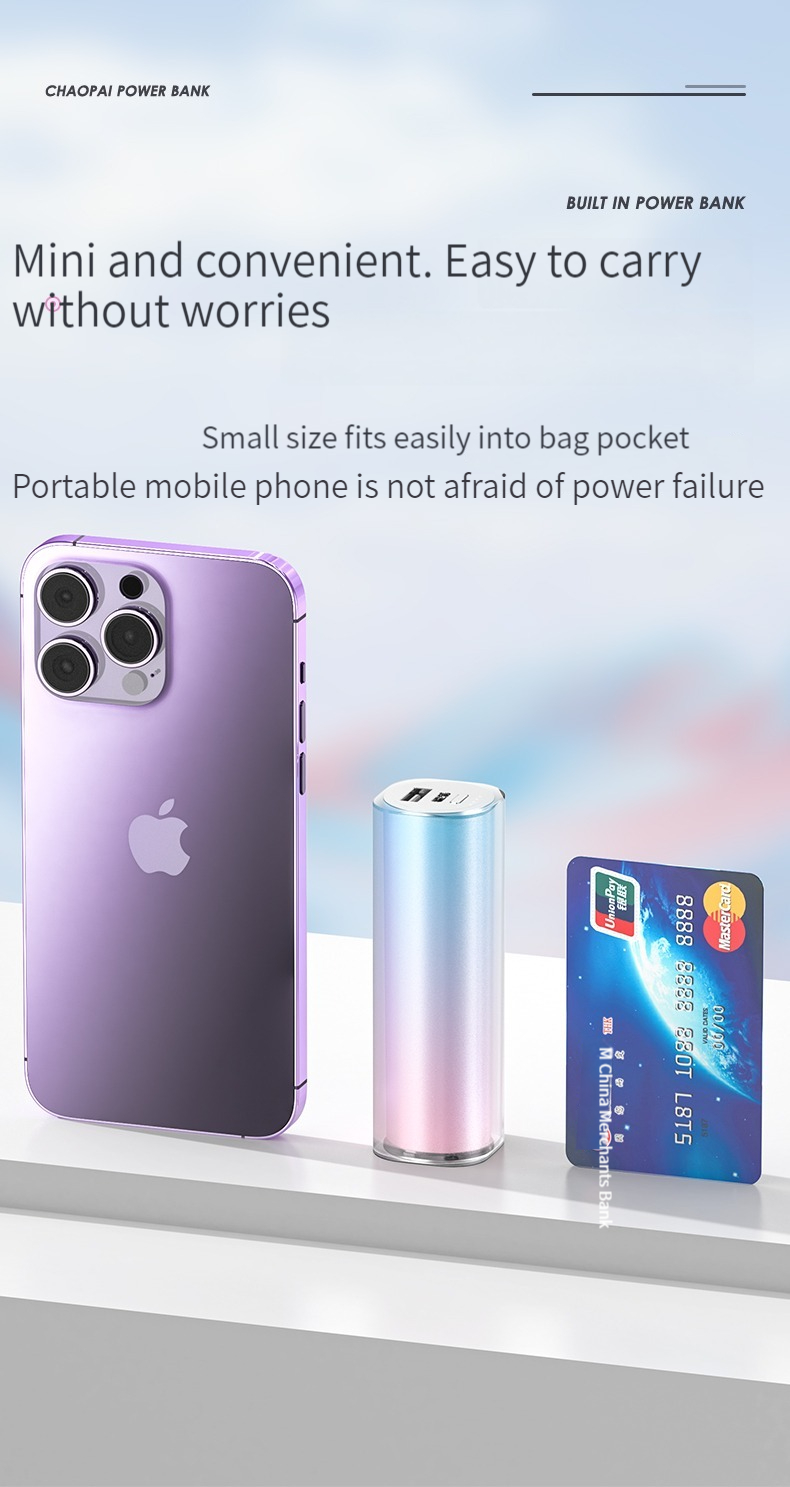 Universal 2.1A Power Charge Portable Power Bank for Phone Gift 5000mAh NO Private Mold
