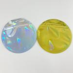 Holographic Mylar Printed Coin Zipper Packaging Bags Circle Shaped 3.5g