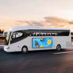 IP66 mobile lED display Advertising Digital Signage In Bus