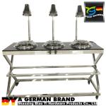 Durable Mobile Buffet Stations 3 Mini Chafing Dishes Feat 3 Heat Lamps Set In
