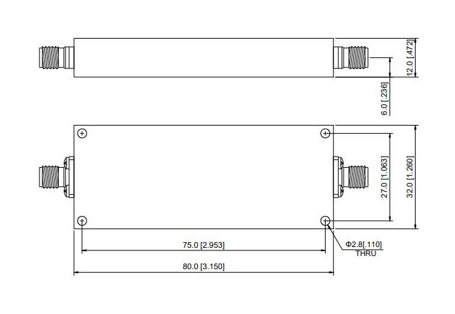 DC 2850MHz Low Pass RF Cavity Filter