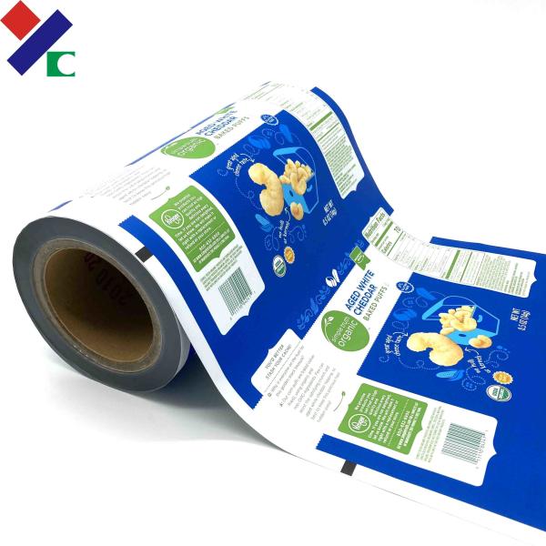 Nuts Food Candy Printed BOPP Film , 60 Microns Plastic Packaging Roll Film ISO