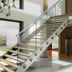 Elegant Stainless Steel Handrails with Polished Finish for Glass Staircases