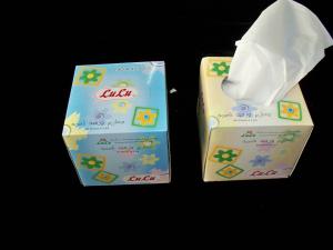 China Eco Friendly Healthy 80 sheet Cube Box Facial Tissue , 18x20cm 14gsm on sale