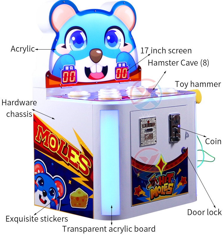 Suitable For All Ages Game Machine With Dirt - Resistant Dark Colors Easy To Maintain Game Machine With A Dreamy Blue Exterior Profit Making Whack A