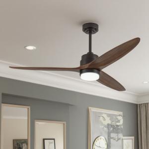 Wholesale Energy-Efficient &amp; Long-Lasting: 52-Inch Solid Wood Ceiling Fan with LED Lighting and Brushless DC Motor from china suppliers