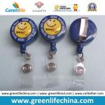 Plastic Sky Blue Retractable ID Card Clip Badge Holder Reel