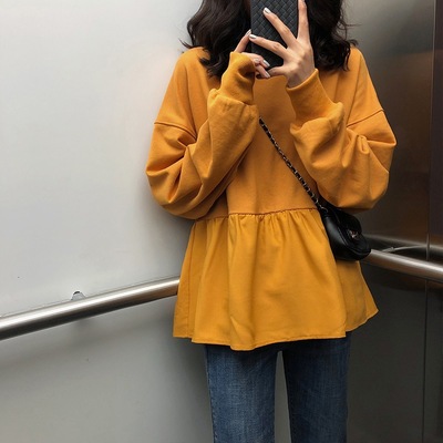 2021 new early autumn sweet lovely design long-sleeved Crop light weight women oversized hoodies sweatershirt