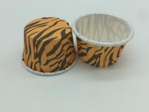 Wholesale High Temp PET Baking Cups , Food Grade Zebra Print Cupcake Liners Curry Color from china suppliers