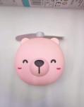 Carton USB rechargeable pig bear mini fan LED light cosmetic make up mirror LED