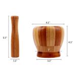 Kitchen Tools Bamboo Mortar And Pestle For Cooking Ginger / Garlic / Herb