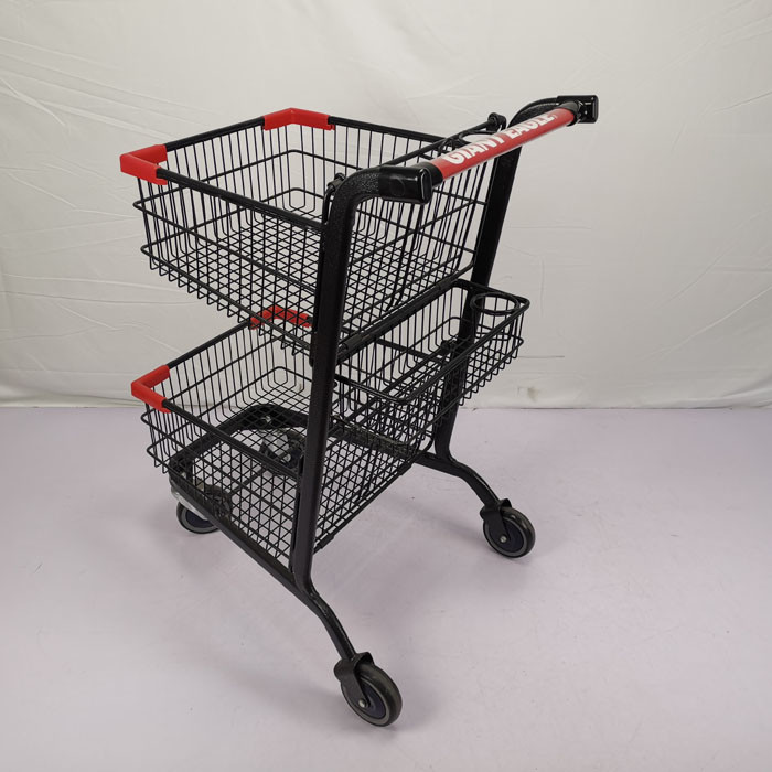 Customizable Portable Grocery Store Cart 60Kgs Loading Capacity Shopping Trolley Cart
