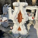 Multicolor Stone Marble Outdoor Fountains Iron lamp Modern Design Beautiful