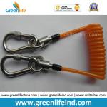 Carabiners Black Short Length Coiled Cable Tool Lanyard Tether