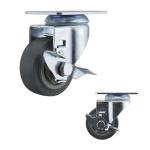 75mm Soft Wheel Swivel Brake TPR Medium Duty Casters 176lbs Capacity