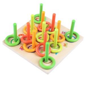 Wholesale Children Wooden Block Ring Game Exercise Hand Eye Coordination from china suppliers