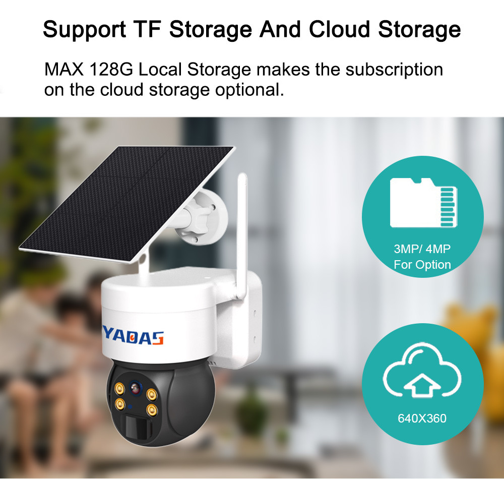 4G Battery Security Camera 2K HD 4MP Night Vision Solar Camera PIR Siren