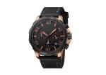 Waterproof Chronograph Wrist Watch Genuine Leather Strap Stainless Steel Screw