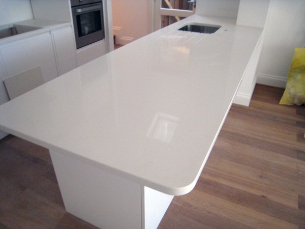 Pure White Solid Stone Countertops For Kitchen Cabinet Quartz Material