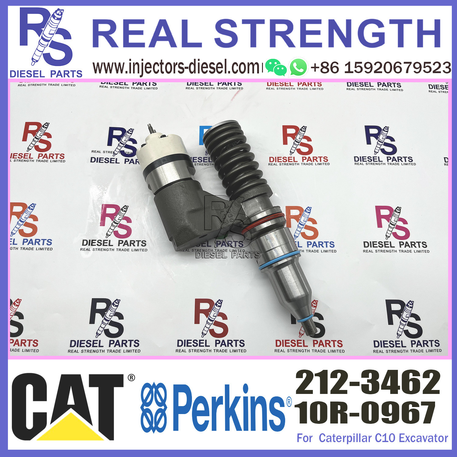 Diesel Engine Fuel Injector Excavator Accessories Diesel Motor Parts 2123462 212-3462 for Caterpillar CAT 345B 345B L C-