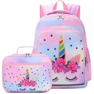 Wholesale Unicorn Polyester Primary School Bag With Lunch Box from china suppliers
