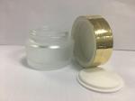 Eco Friendly Glass Cosmetic Jars 50g For Cream Packaging With Gold Cap