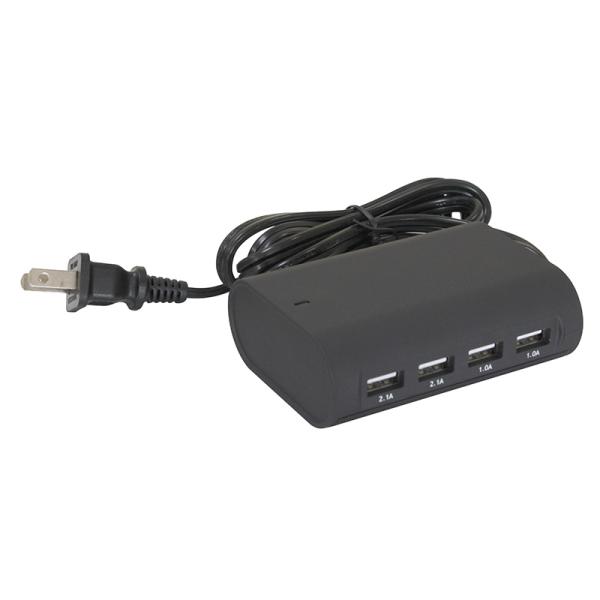 4USB Output, 5V 6.2A, Fixed AC Cable, Charger Station for iPhone, iPad, Tablet