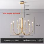 Retro Style Swoop Arm Chandelier Living Room Luxury American pendant lamp best