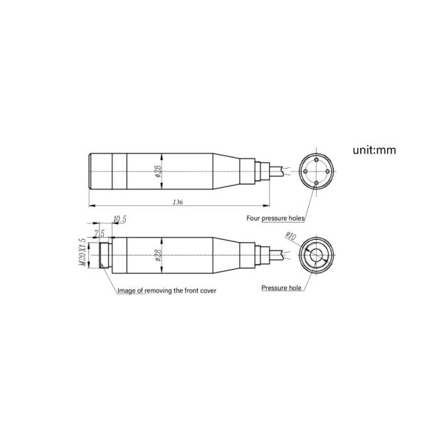 Submersible Water Level Sensor 0-15m 4-20mA 24VDC for Chemical Industry