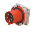 2P PE Industrial Power Sockets 3P+ E 3P+ N +E IP67 Waterproof 125A Inclined