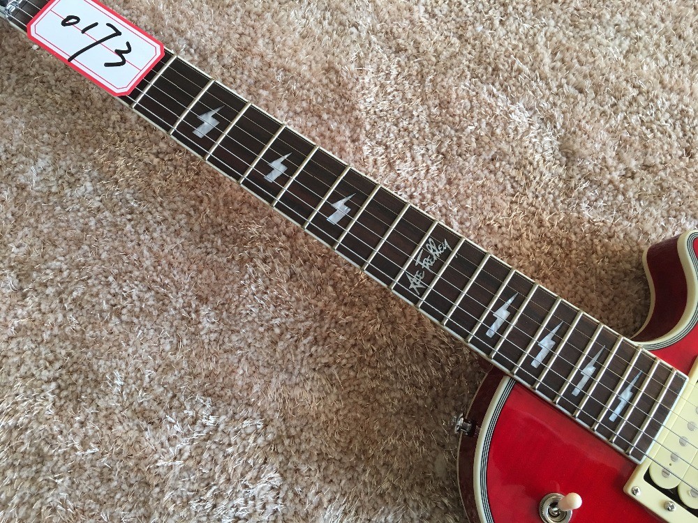 LP custom guitar with Floyd rose bridge and 3 Humbacker Ace Frehley Budokan Signature LP Custom Electric Guitar lightnin