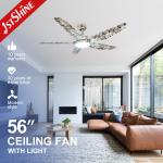 High Speed low noise Led Plastic Ceiling Fan Dc Motor Camouflage Color