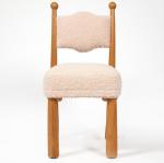 French Nordic Design Modern Solid Wood One Seat Lamb Wool Dining Room Wooden