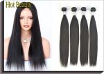 Grade 6A Unprocessed Human Hair Weave Smooth Straight Natural Black For Girls