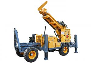 China DTH 300m Full Hydraulic Trailer Mounted Water Well Mud Rotary Drilling Machine on sale