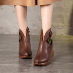 HZM047 Single Shoes Women'S Spring New Thick Heel Pointed Literary Single Shoes