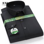 Men's Plaid Stripe Bamboo Business Casual Anti-Wrinkle Shirt Covered Button