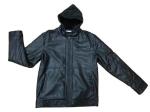 Polyurethane Pu Leather Puffer Jacket Mens