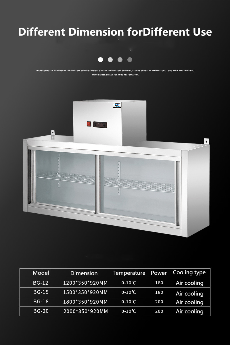 180W Stainless Steel Kitchen Fridge Freezer 140L Anticorrosive Wall Mounted